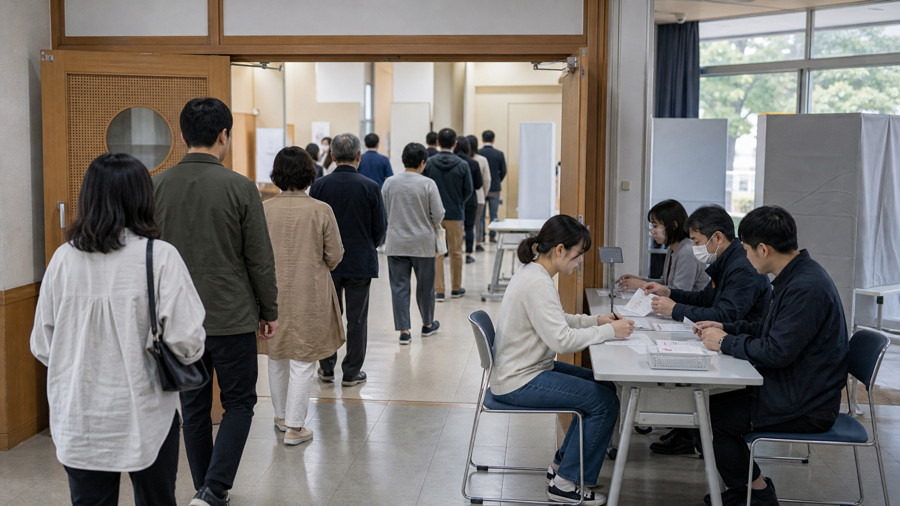 제9회 지방선거 투표소 현장 분위기