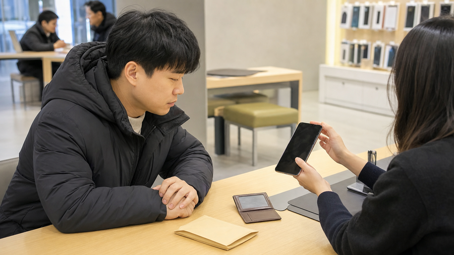휴대폰 개통 안면인증 대체 수단을 확인하는 모습